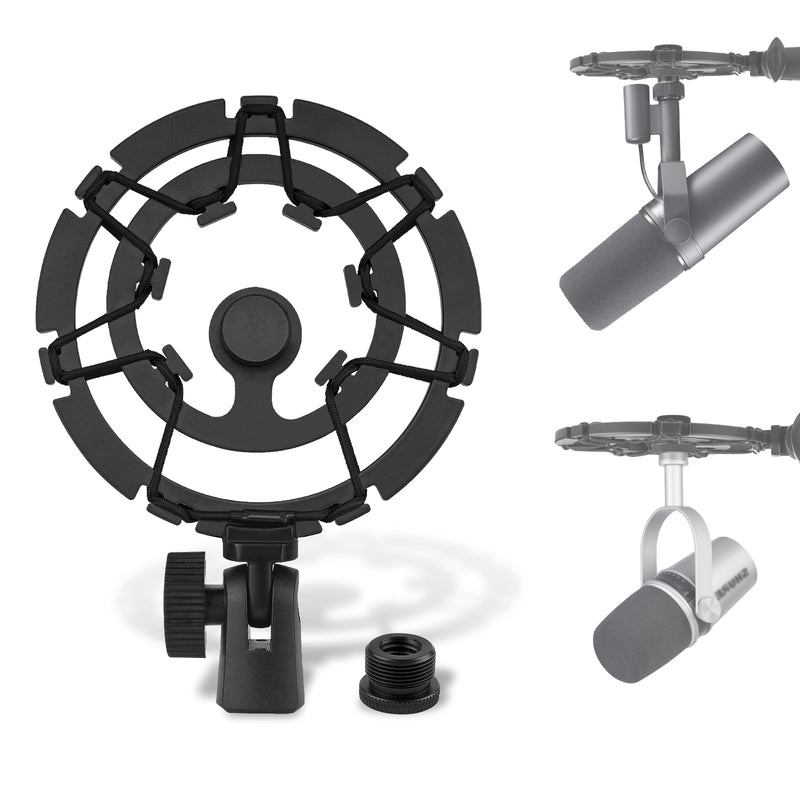 Geekria for Creators Microphone Shock Mount Compatible with Shure MV7, MV7+, SM7B, MV7X Mic Anti-Vibration Suspension Ad