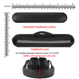 Geekria Large Hook and Loop Headband Cover + Headband Pad Set/Headband Protector with Zipper / DIY Installation No Tool Needed, Compatible with ATH, JBL, Razer, Sony, Sennheiser Headphones (Black)