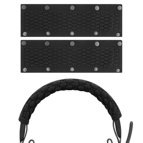 Geekria 2Pcs Replacement Headband Cover for Logitech Zone Wired/ 750/ 900/ Wireless/ 300/ 301, Bose QC45, QC35, QC35II, Beats Studio Pro, ATH-M50x, Sony WH-1000XM6 Headphones (Black)