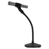 Geekria for Creators Gooseneck Tabletop Microphone Stand with Flexible Arm, Adjustable Desk Mic Holder with Weighted Base, Compatible with Shure SM57, SM58, SM48, Sennheiser E 835, E825-S, E 845