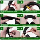 Geekria Headband Pad Compatible with Microsoft Xbox Wireless Headphones, Replacement Band Repair Part (Red)
