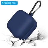 Geekria Silicone Case Cover Compatible with Sony LinkBuds Fit WF-LS910N, True Wireless Earbuds, Protective Earphones Skin Cover with Keychain Hook, Charging Port Accessible (Blue)