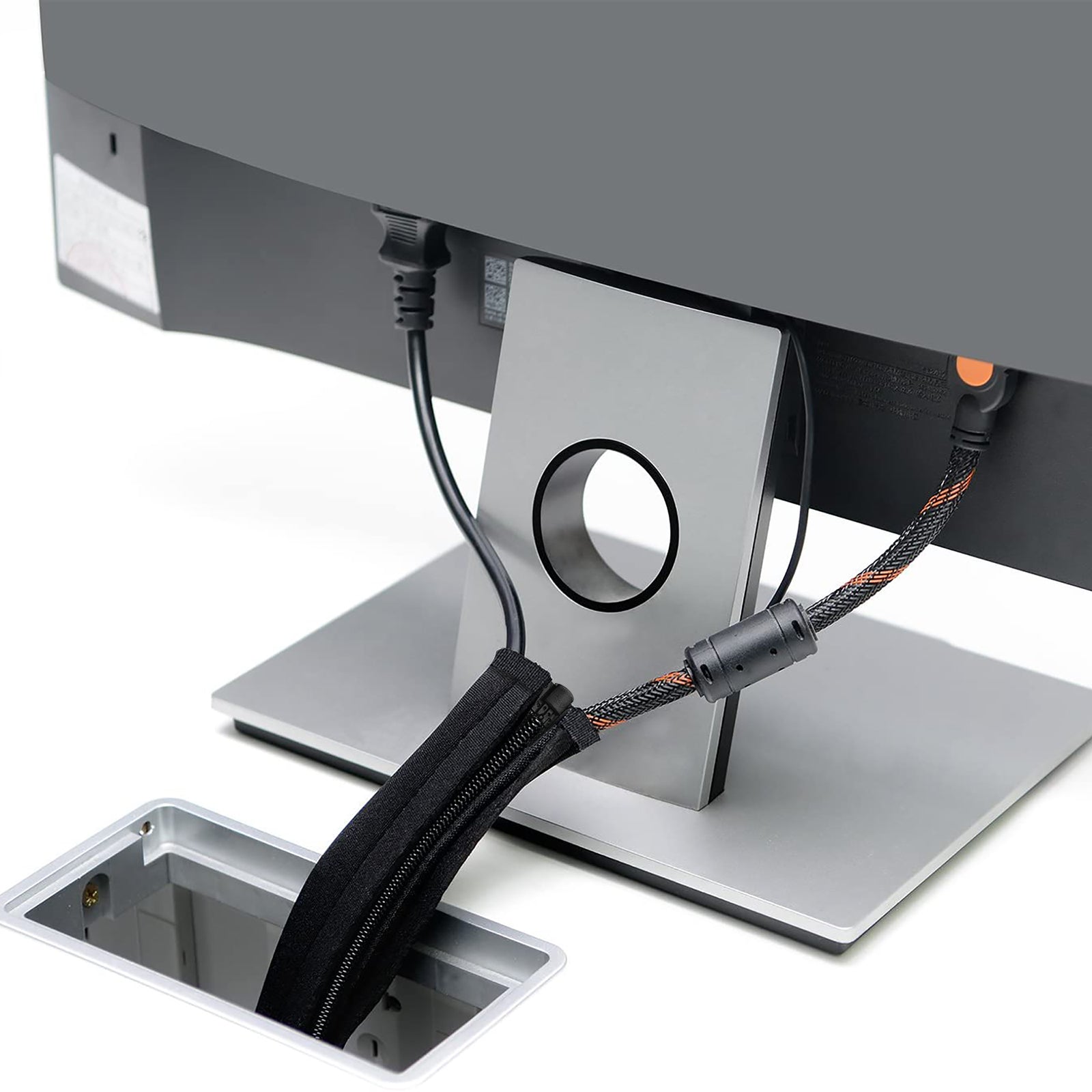 Y-Series Cable Ties - Reusable Hook & Loop Cord Organizers (Black, 10" X 1", 10 Pack)