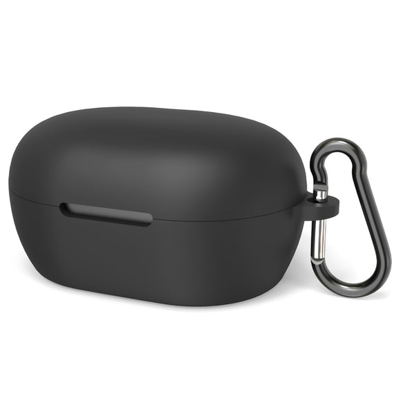 Geekria Silicone Case Cover Compatible with Bose New QuietComfort True Wireless Earbuds, Protective Earphones Skin Cover with Keychain Hook, Charging Port Accessible, Front LED Visible (Black)