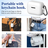 Geekria Silicone Case Cover Compatible with Soundcore by Anker AeroClip True Wireless Earbuds, Protective Earphones Skin Cover with Keychain Hook, Charging Port Accessible (White)
