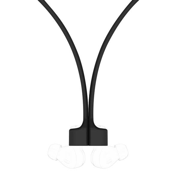 Geekria Wireless Earphone Magnetic Anti-Lost Strap Accessories, Soft Silicone Sport Earphones Anti-Lost Strap, Lanyard, Compatible with Airpods Full Range, SAMSUNG, Anker Soundcore (Black/2 Pack)