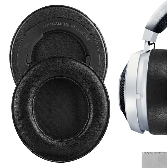 Geekria Elite Sheepskin Replacement Ear Pads for Razer Kraken Pro V2, Kraken 7.1 V2, Stormtrooper/Pewdiepie Edition Headphones Ear Cushions, Headset Earpads, Ear Cups Cover Repair Parts (Black)