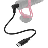 Geekria for Creators USB C to 3.5mm TRS Microphone Cable 0.66 ft / 20 CM, Compatible with Rode VideoMicro, VideoMic GO II, Wireless GO II, Mic Cord for Vlog and Podcast (Black)