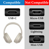 Geekria USB Headphones Charger Cable Compatible with Sony WH-1000XM5 WH-1000XM4 WH-1000XM3 WH-XB920N WH-XB910N WH-CH720N WH-H910N Charger, USB to USB-C Replacement Power Charging Cord (10ft/300cm)