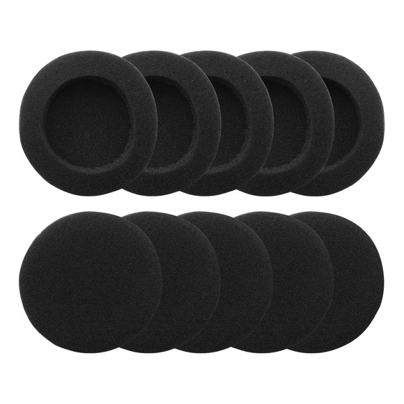 Geekria 5 Pairs QuickFit Foam Replacement Ear Pads for Sennheiser PX100, PX80, PC131, Koss SP, Koss PP Headphones Earpads, Headset Ear Cushion Repair Parts (Black)