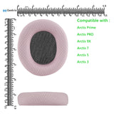 Geekria NOVA Mesh Fabric Replacement Ear Pads for SteelSeries Arctis Prime, Arctis PRO, Arctis 9X, Arctis 7, Arctis 5, Arctis 3 Headset Earpads,Ear Cups Cover Repair Parts (Pink)