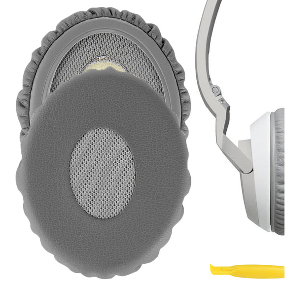 Geekria QuickFit Replacement Ear Pads for Bose On-Ear OE2, OE2i Headphones Ear Cushions, Headset Earpads, Ear Cups Cover Repair Parts (Grey)