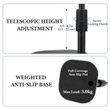 Geekria for Creators Telescoping Tabletop Microphone Stand, Adjustable Desk Mic Holder with Weighted Base, Shock Mount, Mic Clip, Compatible with ATH AT2020, AT2020USB+, AT2035, ATR2500x