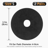 Geekria 2 Pairs Knit Headphones Ear Covers - Product Safety Certified - Washable & Stretchable Sanitary Earcup Protectors for On-Ear Headsets, Sweat Pads for Gym, Meeting (Size S / Black)