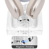 Geekria Headphones Charging Stand for Apple AirPods Max/AirPods Max 2 (USB-C), Acrylic Charging Dock, Base with Sleep Power Saving Mode (transparent)