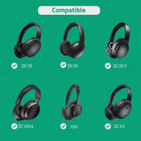 Geekria Audio Cable with Mic Compatible with Bose QC Ultra/SE/45/35 II, SoundTrue Around-Ear II, NC 700, 2.5mm Replacement Stereo Cord with Inline Microphone (4 ft/1.2 m)