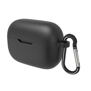 Geekria Silicone Case Cover Compatible with JBL Tune 230NC True Wireless Earbuds, Protective Earphones Skin Cover with Keychain Hook, Charging Port Accessible, Support Wireless Charging (Black)