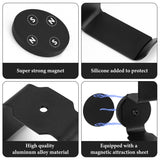 Geekria Dual Magnetic Headphone Holder, Aluminum Headset Hook with Strong Magnet, Desk Mount Headphone Hanger, Non-Slip Rubber Pad, Holds 2 Headphones, Gaming & Office (Black)