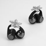Geekria Snowflake Crystal Charm, Clip-On Earbuds Jewelry Accessories Compatible with HUAWEI FreeClip 2, TOZO OpenEarRing, SHOKZ OpenDots ONE (Silver)