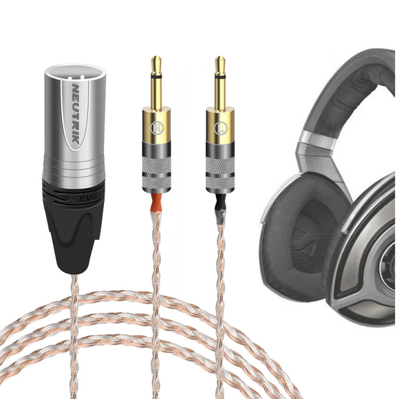 Geekria Apollo 4N OCC + Single-Crystal Silver Upgrade Audio Cable Compatible with Sennheiser HD700, Dual 2.5mm to XLR Replacement Headphones Cord for Hi-Resolution Audiophile (4 ft / 1.3 m)