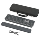 Geekria Keyboard Carrying Case, Hard Shell Travel Bag Compatible with Logitech MX Keys S, MX Keys Advanced Wireless Illuminated, Microsoft Wireless Surface Keyboard WS2-00025 (Dark Grey)
