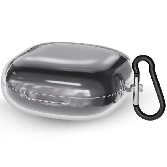 Geekria Silicone Case Cover Compatible with SHOKZ OpenFit 2 True Wireless Earbuds, Protective Earphones Skin Cover with Keychain Hook, Front LED Visible (Clear)