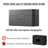 Geekria for Creators Microphone Case Cover Compatible with DJI Mic Mini Charging Case, Mic Silicone Protective Case Skin, Soft Microphone Travel Charging Case (Black)