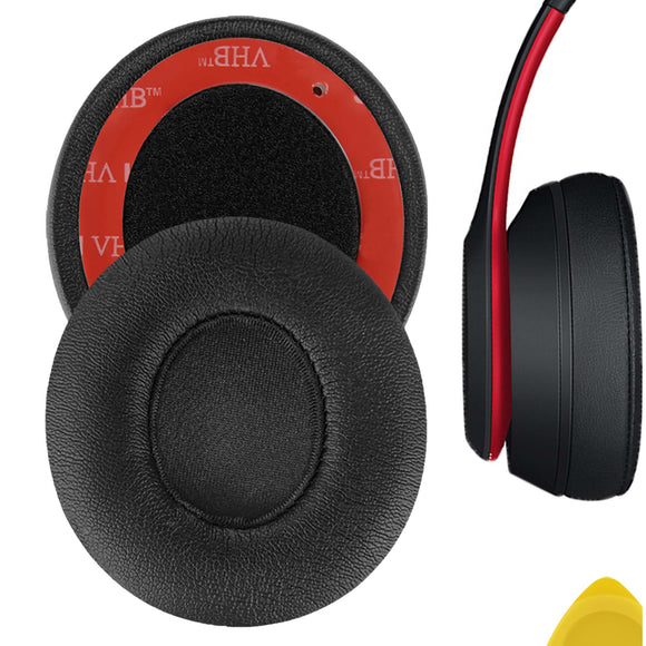 Geekria QuickFit Replacement Ear Pads for Beats Solo 3 (A1796), Solo 3.0 Wireless On-Ear Headphones Ear Cushions, Headset Earpads, Ear Cups Cover Repair Parts (Black)
