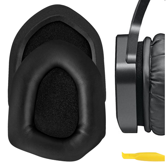 Geekria QuickFit Protein Leather Replacement Ear Pads for Logitech UE4500 Headphones Ear Cushions, Headset Earpads, Ear Cups Cover Repair Parts (Black)
