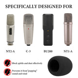 Geekria for Creators Foam Windscreen for 2" (50mm) Diameter Microphones, Antipop Foam Cover, Mic Wind Cover, Sponge Foam Filter Compatible with Behringer C-1, C-1U, RODE NT1 (Black / 2 Pack)