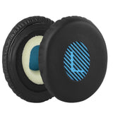 Geekria QuickFit Replacement Ear Pads for Bose On-Ear OE2, OE2i, SoundTrue On-Ear, SoundLink On-Ear Headphones Ear Cushions, Headset Earpads, Ear Cups Cover Repair Parts (Black / Blue)