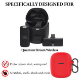 Geekria for Creators Microphone Case Cover Compatible with JBL Quantum Stream Wireless, Mic Silicone Protective Case Skin, Soft Microphone Travel Charging Case Sleeve (Red)