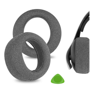 Geekria Comfort Linen Replacement Ear Pads for Sony PlayStation Pulse Elite Headphones Ear Cushions, Headset Earpads, Ear Cups Cover Repair Parts (Grey)