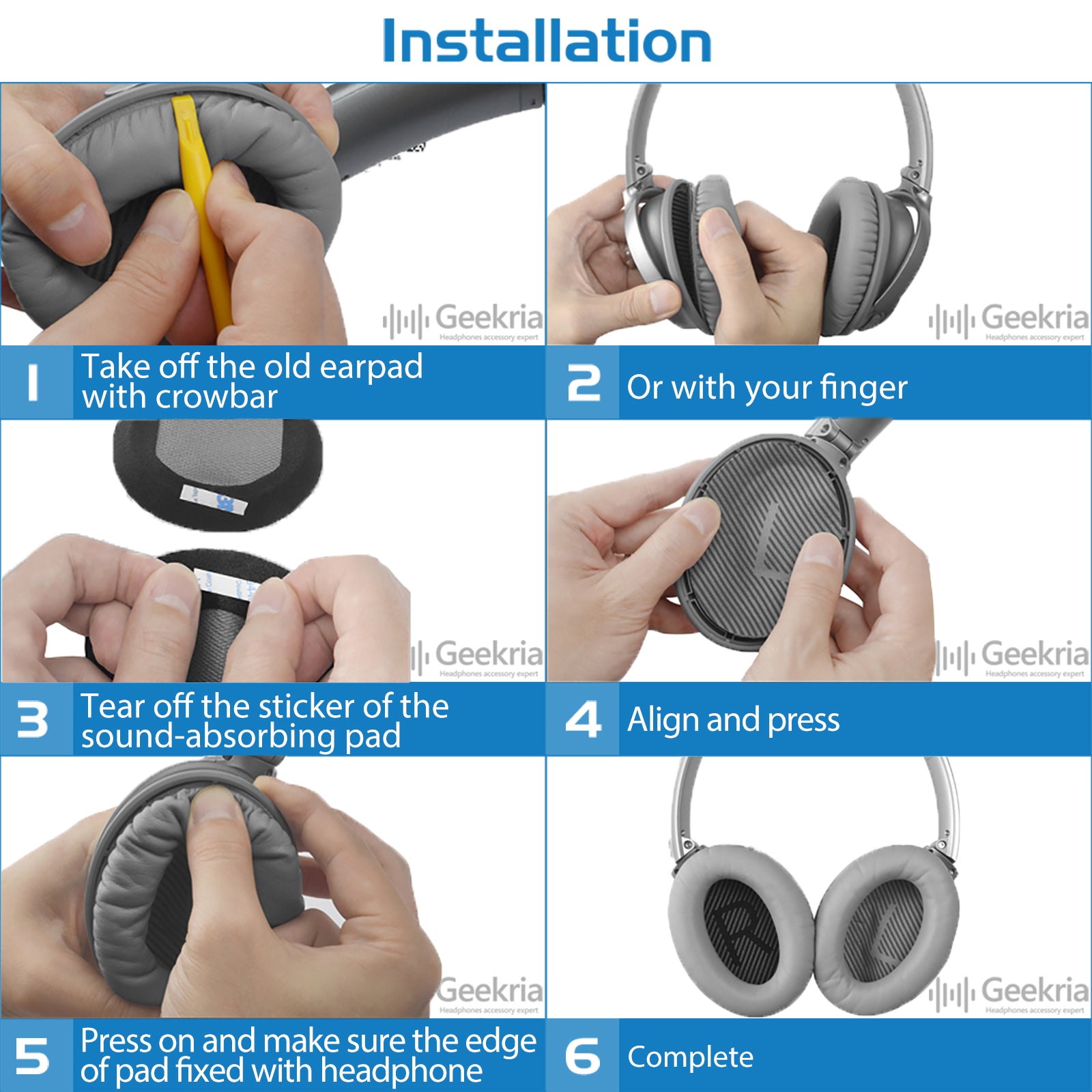 Replacement Ear Pads Cushions For Bose QuietComfort QC15, QC2, AE2, AE2i, AE2w Headphones