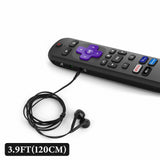 Geekria Headphones for Roku Remote, 3.5mm Wired In Ear Headphone Compatible with Roku Voice Remote Pro, Ultra Remote, Hear Your Favorite Movies and TV Shows (Black / 3.9 FT)