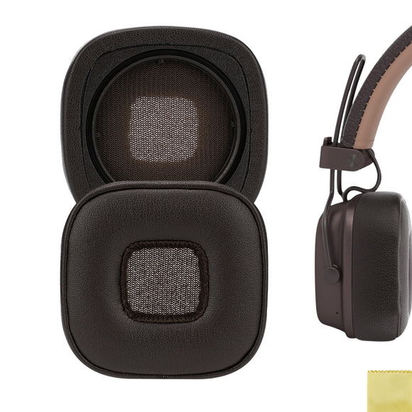 Geekria QuickFit Replacement Ear Pads Compatible with Marshall Major V On-Ear Headphones, Repair Parts (Brown)