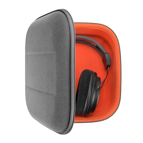 Geekria Shield Headphones Case Compatible with AKG K 240, K 92, Q701, K 712 Pro, K 702, K 701, N90Q Case, Replacement Hard Shell Travel Carrying Bag with Cable Storage (Microfiber Grey)