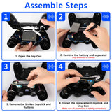 Geekria Replacement Joystick Repair Kit, Metal Buttons for DualShock 4, Controller Repair Kits with Tool for Playstation 5, Playstation 4, PS4 Slim, PS4 Pro, CUH-ZCT2 Controller (Black)