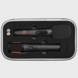 Geekria for Creators Wireless Microphone Case Compatible with JBL Wireless Two Microphone System & JBL PartyBox, Bietrun, Handheld Dual Mic Travel Bag with 2 Mic Covers (Grey)