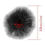 Geekria for Creators Furry Windscreen for 0.2'' (5mm) Diameter Microphones, Mic DeadCat Wind Cover Muff, Windbuster, Fluff Cover Windshield Compatible with Sennheiser MKE (Grey / 2 Pack)