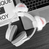 Geekria NOVA Headphone Beam Strap+Cat Ears Attachment Compatible with Bose, Sony, Skullcandy, Beats, Marshall Headphones, Easy DIY Installation, Comfortable & Stylish (White+Pink)
