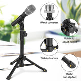 Geekria for Creators Telescoping Tabletop Tripod Microphone Stand, Desktop Mic Stand with Foldable Non-Slip Feet, Compatible with ATH AT2020USB, AT2035, AKG D5, P120, P220, Behringer XM8500