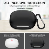 Geekria Silicone Case Cover Compatible with Beats Fit Pro True Wireless Earbuds, Earphones Skin Cover, Protective Carrying Case with Keychain Hook, Charging Port Accessible (Black)