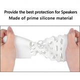 Geekria Silicone Case Cover Compatible with Bose SoundLink Revolve+, SoundLink Revolve+ II Wireless Speaker Skin Cover with Charging Port Accessible (White)