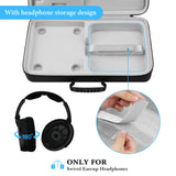 Geekria Hard Shell Travel Case Compatible with Akai Professional MPC Sample, With Headphone Storage Design (swiveling earcups headphone), Audio Sampler Carrying Bag (Dark Grey)