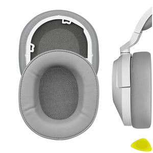 Geekria QuickFit Replacement Ear Pads for Corsair HS65, HS55 Headphones Ear Cushions, Headset Earpads, Ear Cups Cover Repair Parts (Grey)