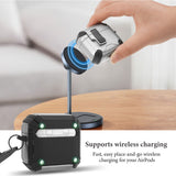 Geekria Rugged Case Cover Compatible with AirPods 4th Generation (2024) Support MagSafe, Full Drop Protection Cover with Phone Holder and Back Magnetic Suction Function