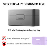 Geekria for Creators Microphone Case Cover Compatible with DJI Mic 2 Charging Case, Mic Silicone Protective Case Skin, Soft Microphone Travel Charging Case Sleeve (Purple)