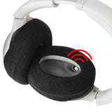 Geekria 2 Pairs Knit Headphones Ear Covers - Product Safety Certified - Washable & Stretchable Sanitary Earcup Protectors for Over-Ear Headsets, Sweat Pads for Gym, Gaming (Size M / Black)