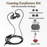 Geekria Gaming Headphones with Mic, 3.5mm Wired Earbuds, 10mm Driver Deep Bass, Stereo In-Ear Earphones Compatible with PC, Nintendo Switch, PS5/PS4, Xbox Series X/S/One (Black/ 4.9FT)